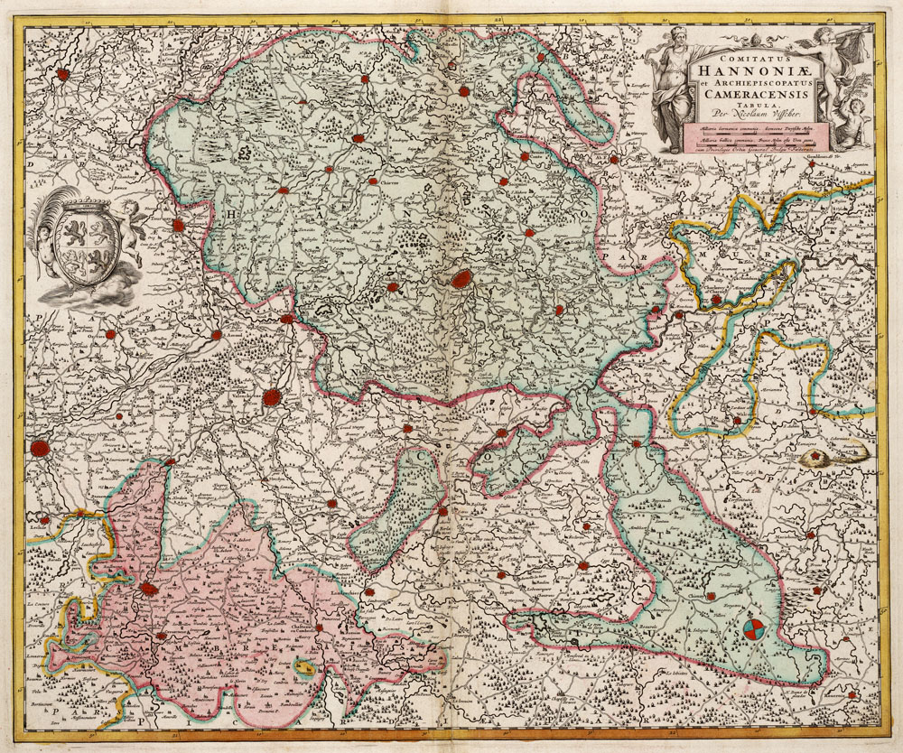 Hannoniae (omg. Han-Bergen België) 1740 Visscher Ottens